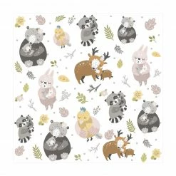 Bilderwelten Skandinavische Tierfamilien umarmen sich - 160 x 160 cm - Durchmesser: 160 cm