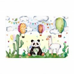 Bilderwelten Panda und Lama Aquarell - 60 x 40 cm - Durchmesser: 40 cm