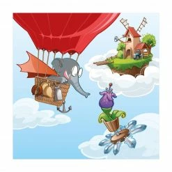 Bilderwelten Fliegender Bauernhof Elefant - 220 x 220 cm - Durchmesser: 220 cm