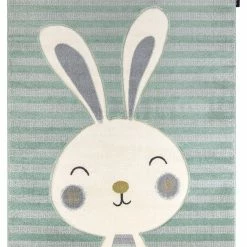 RugsX Kinderteppich PETIT RABBIT Hase grün - 140 x 190 cm