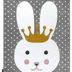RugsX Kinderteppich PETIT BUNNY HASE grau - 120 x 170 cm