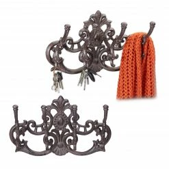 Relaxdays 2 x Garderobenleiste Vintage braun