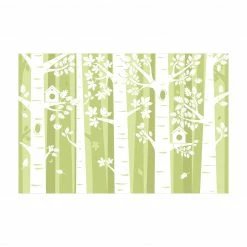 Bilderwelten Bäume im Wald Grün - 120 x 80 cm - Durchmesser: 80 cm