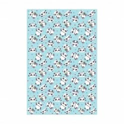 Bilderwelten Süße Pandabären mit Herzen Pastellblau - 100 x 150 cm - Durchmesser: 150 cm