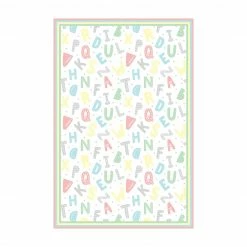 Bilderwelten Alphabet in Pastellfarben mit Rahmen - 160 x 240 cm - Durchmesser: 240 cm