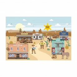 Bilderwelten Wilder Westen - Vor dem Saloon - 210 x 140 cm - Durchmesser: 140 cm