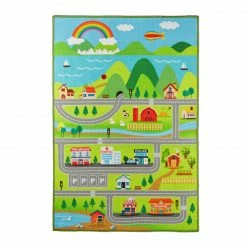 Relaxdays Spielteppich Straße Dorf