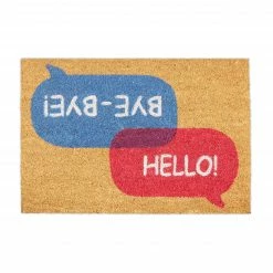 Relaxdays Kokos Fußmatte HELLO/BYE-BYE