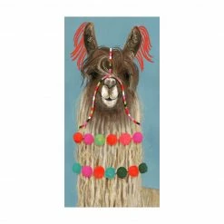 Bilderwelten Lama mit Schmuck I - 50 x 100 cm - Durchmesser: 100 cm