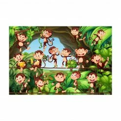 Bilderwelten Dschungelaffen - 360 x 240 cm - Durchmesser: 240 cm