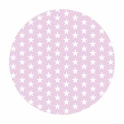 Bilderwelten Weiße Sterne auf Rosa - 140 x 140 cm - Durchmesser: 140 cm