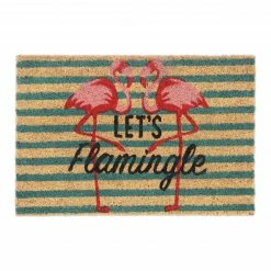 Relaxdays Kokos Fußmatte mit Flamingos