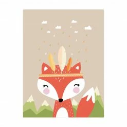 Bilderwelten Indianerfuchs - 60 x 80 cm - Durchmesser: 80 cm