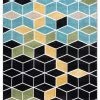 RugsX Teppich POLI 9139A Würfel 3D schwarz / - 140 x 190 cm