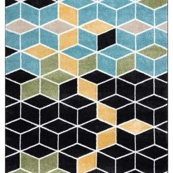 RugsX Teppich POLI 9139A Würfel 3D schwarz / - 140 x 190 cm