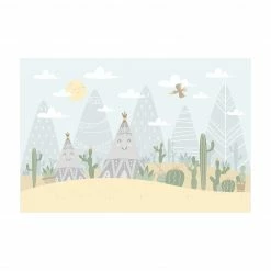 Bilderwelten Indianerzelt mit Kakteen - 60 x 40 cm - Durchmesser: 40 cm