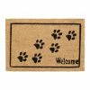 Relaxdays Kokos Fußmatte Welcome mit Pfoten