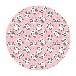 Bilderwelten Süße Pandabären mit Herzen Pastellrosa - 240 x 240 cm - Durchmesser: 240 cm
