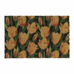 Relaxdays Fußmatte Kokos Tulpen