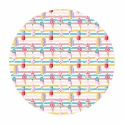 Bilderwelten Aquarell Eis Bunt mit Punkten - 120 x 120 cm - Durchmesser: 120 cm