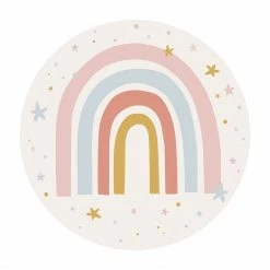 Bilderwelten Regenbogen mit Sternen und Pünktchen - 240 x 240 cm - Durchmesser: 240 cm