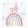 Bilderwelten Lama auf Regenbogen mit Sternen - 40 x 40 cm - Durchmesser: 40 cm