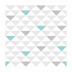 Bilderwelten No.YK64 Dreiecke Grau Weiß Türkis - 60 x 60 cm - Durchmesser: 60 cm