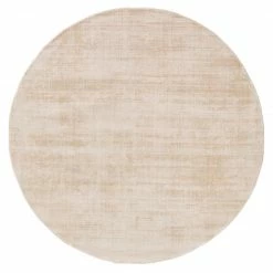Benuta Viskoseteppich rund Nova - Cremeweiß - 200 x 200 cm - Durchmesser: 200 cm