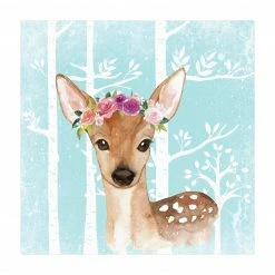 Bilderwelten Aquarell Reh Türkis - 180 x 180 cm - Durchmesser: 180 cm