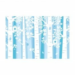 Bilderwelten Bäume im Wald Blau - 120 x 80 cm - Durchmesser: 80 cm