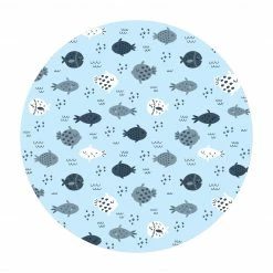 Bilderwelten Skandinavische Fische in Pastellblau - 220 x 220 cm - Durchmesser: 220 cm