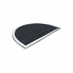 PureDay Fußmatte Halbrund - Gummi/Edelstahl - Schwarz