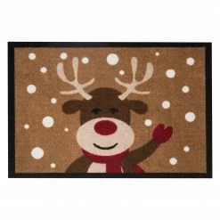 Hanse Home Fußmatte Printy I - Kunstfaser - Braun / Rot