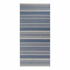 Northrugs In-/Outdoor-Läufer Strap - Creme / Marineblau