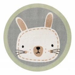 Zala Living Kinderteppich Ninos Bunny - Kunstfaser - Creme / Grau