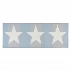 Hanse Home Läufer Sterne - Kunstfaser - Weiß / Blau