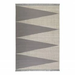Carpets&co Teppich Smart Triangle (handgewebt) - Grau / Creme - 160 x 230 cm